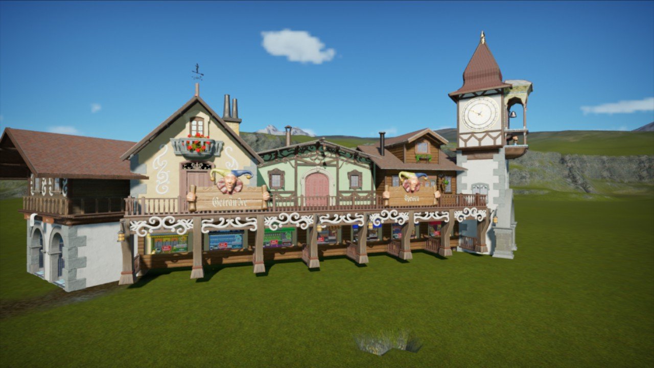 Alpine building including shops Planet Coaster Console Edition