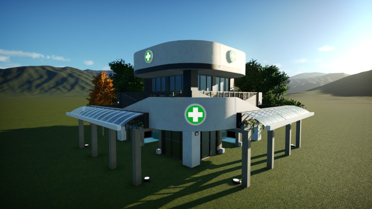 Modern First Aid Building Planet Coaster Console Edition mod