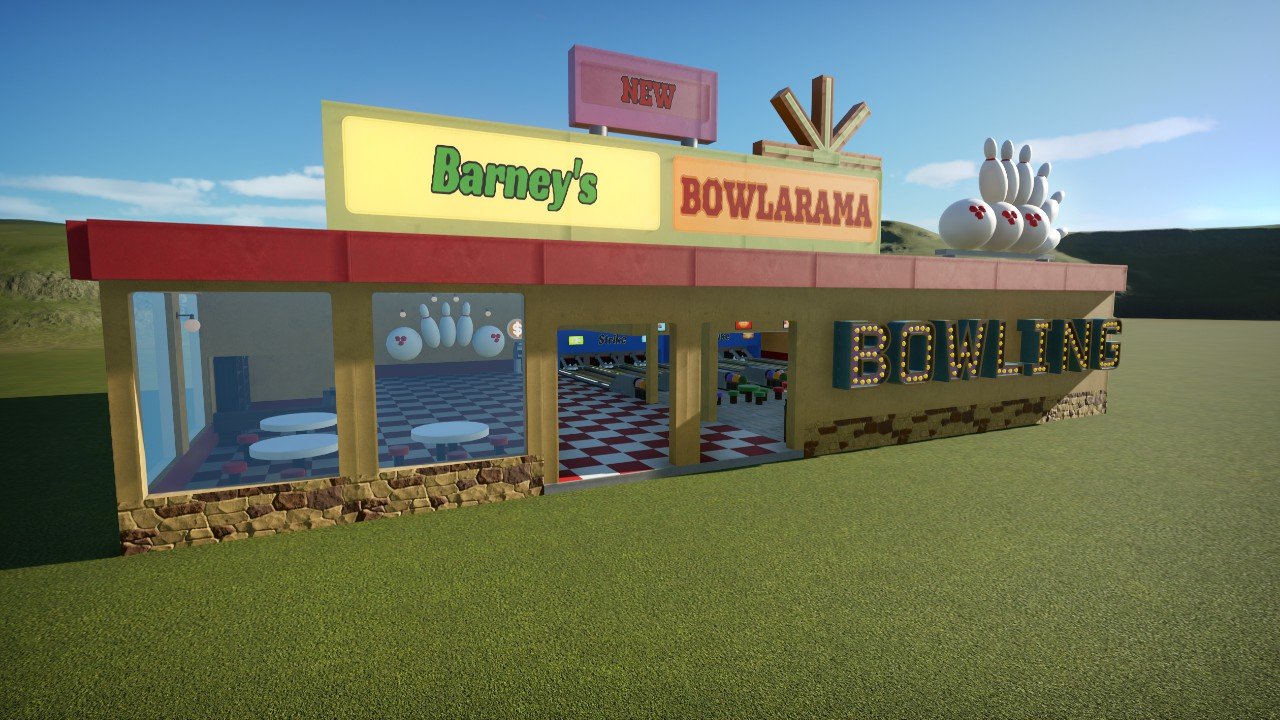 Simpson Barney's Bowlarama - Planet Coaster: Console Edition mod 