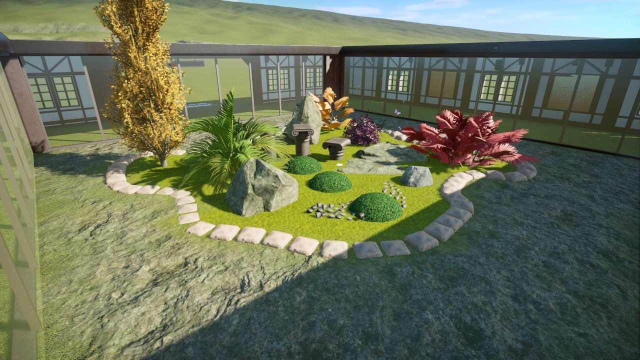 Japanese Zen Garden square glass feature with ambient music