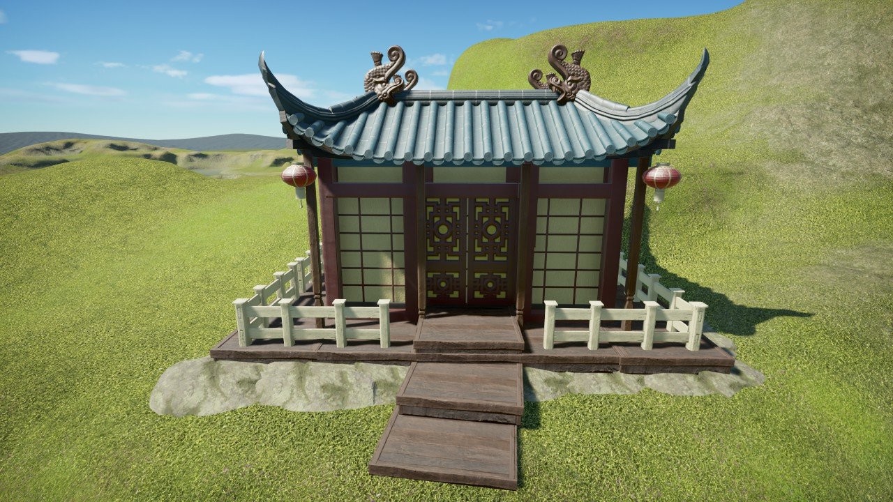 Small Japanese House Building for Scenery Planet Coaster