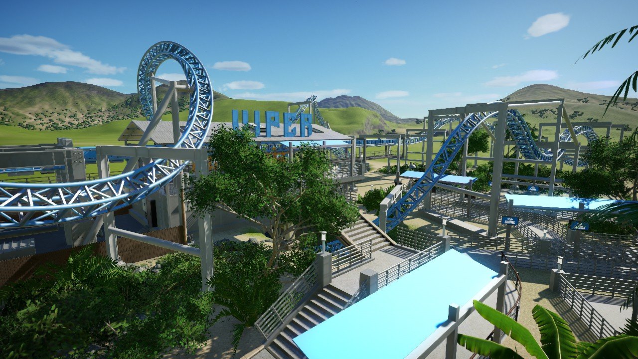 Realistic Intamin Launch Inverted Coaster with synch Soundtrack